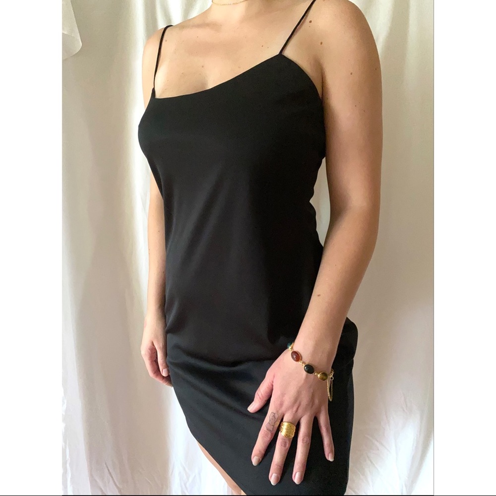 Vintage Badgley Mischka 90s black mini dress